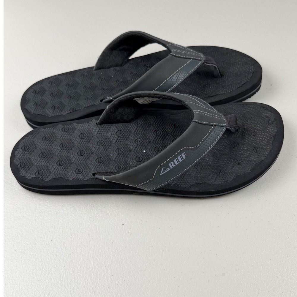 Reef The Ripper Mens Flip Flops Black Grey Thong Sandals Size 7 G-22 FYC - Picture 2 of 7